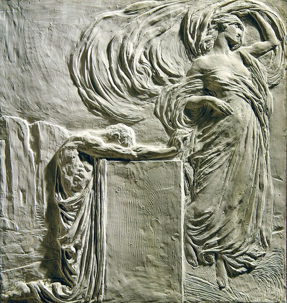 Andre Glades gravplatta, 1906-8 (gips) av Leonardo Bistolfi