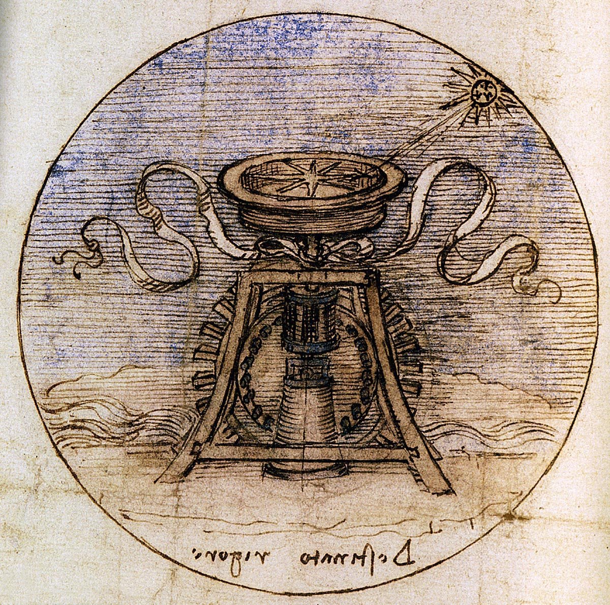 A water powered compass av Leonardo da Vinci