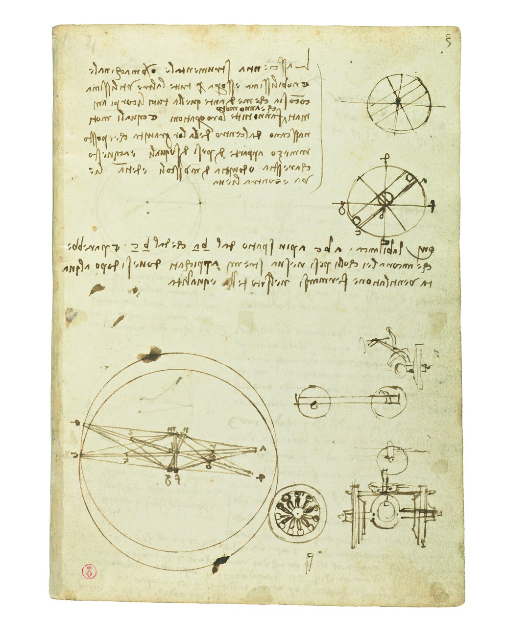 Codex om fåglarnas flygning, Folio 3 recto av Leonardo da Vinci