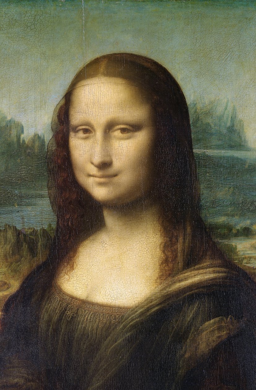 Detalj av Mona Lisa, c.1503-6 av Leonardo da Vinci