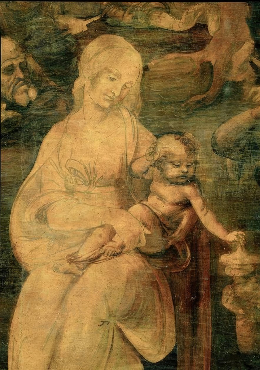 Tillbedjan av Magi av Leonardo da Vinci