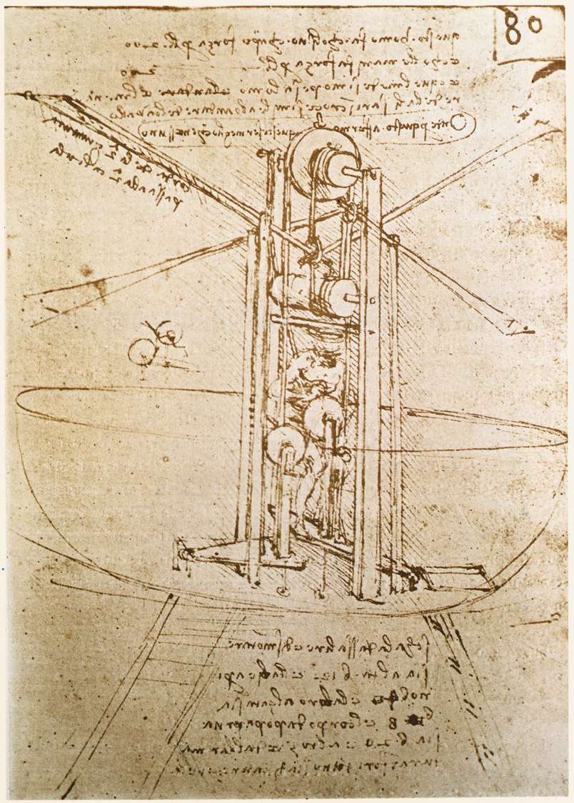 Flying machine av Leonardo da Vinci
