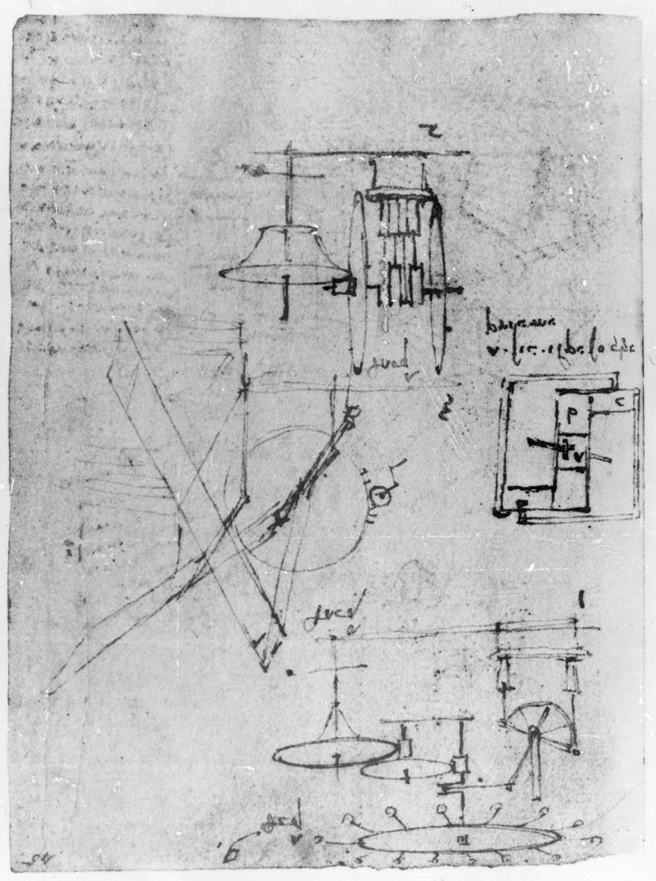 Fol. 45r, från Codex Forster III, 1480-1494 (penna och bläck på papper) av Leonardo da Vinci