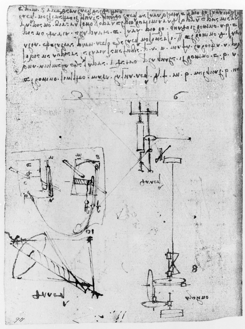 Fol. 46v, från Codex Forster III, 1480-1494 av Leonardo da Vinci