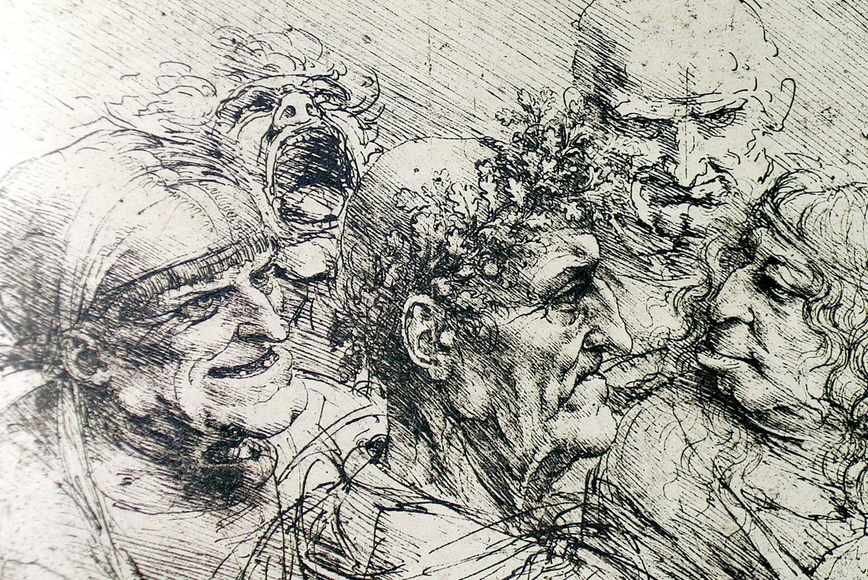 Groteske Köpfe  av Leonardo da Vinci
