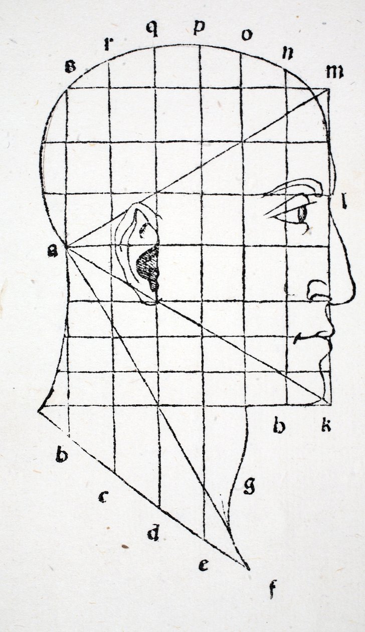 Illustration från "Divina Proportione" av Luca Pacioli (c.1445-1517), ursprungligen pub. Venedig, 1509 av Leonardo da Vinci
