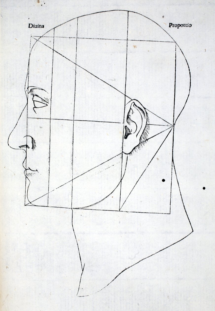 Illustration från "Divina Proportione" av Luca Pacioli (ca 1445-1517), ursprungligen publicerad i. Venedig, 1509 av Leonardo da Vinci