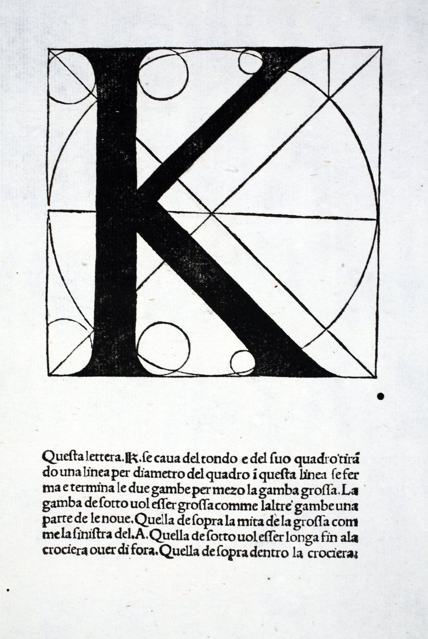 K, illustration från "Divina Proportione" av Luca Pacioli (ca 1445-1517), ursprungligen publicerad. Venedig, 1509 av Leonardo da Vinci
