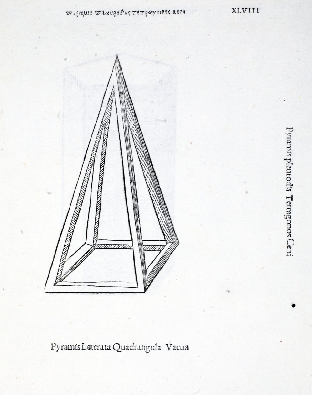 Pyramis laterata quadrangula vacua, illustration från "Divina Proportione" av Luca Pacioli (ca 1445-1517), ursprungligen publicerad. Venedig, 1509 av Leonardo da Vinci