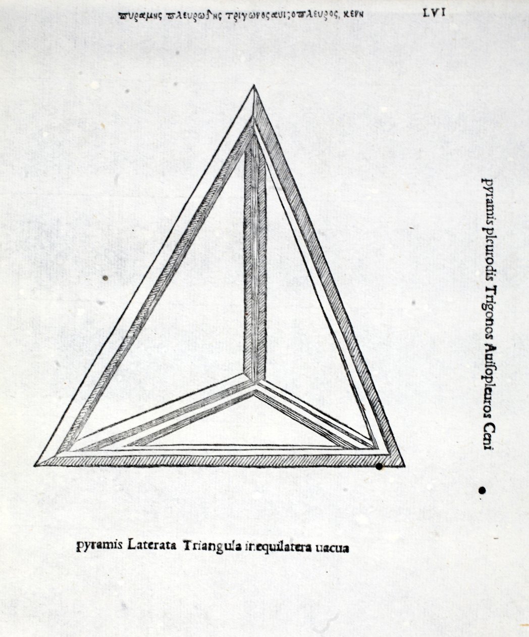 En tom rektangulär pyramid, illustration från "Divine Proportion" av Luca Pacioli (c.1445-1517), ursprungligen pub. Venedig, 1509 av Leonardo da Vinci