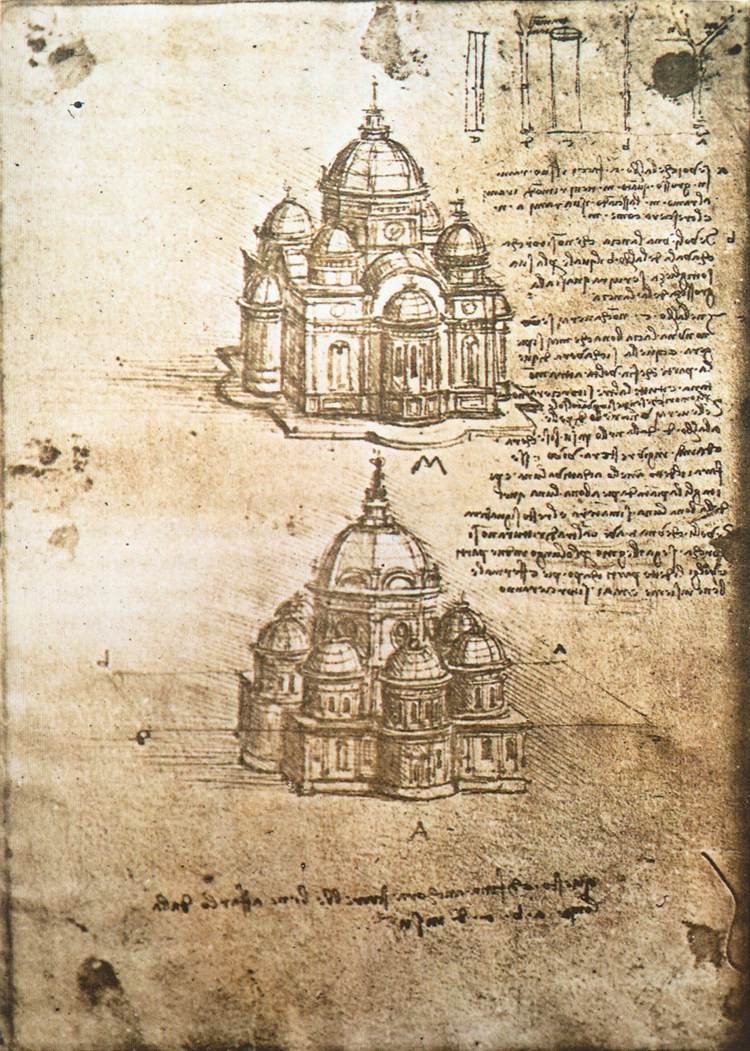 Studies of central plan buildings av Leonardo da Vinci
