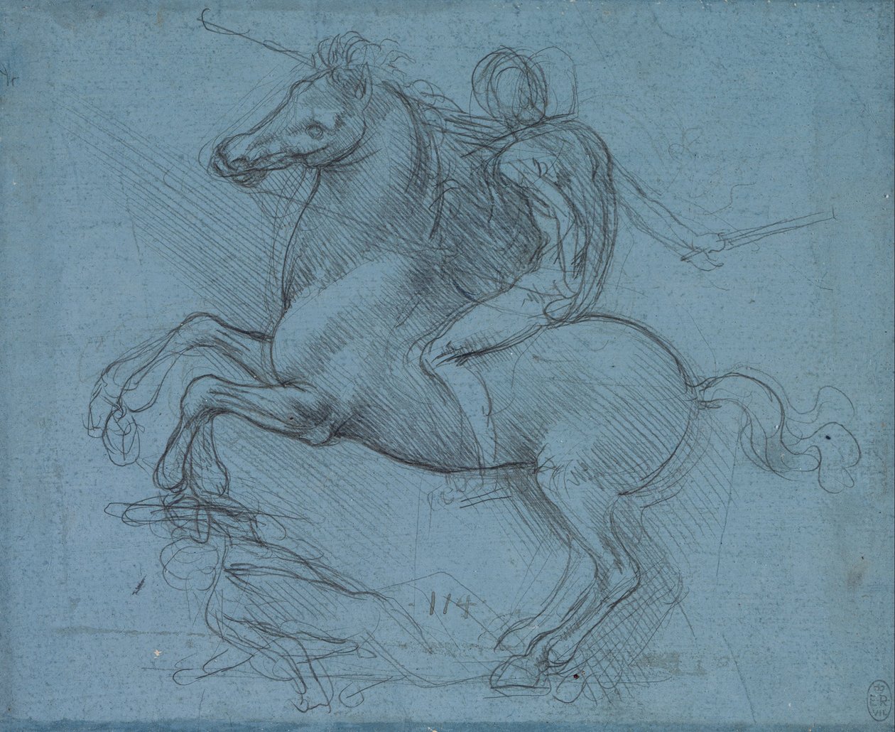 Study for an equestrian monument (recto) av Leonardo da Vinci