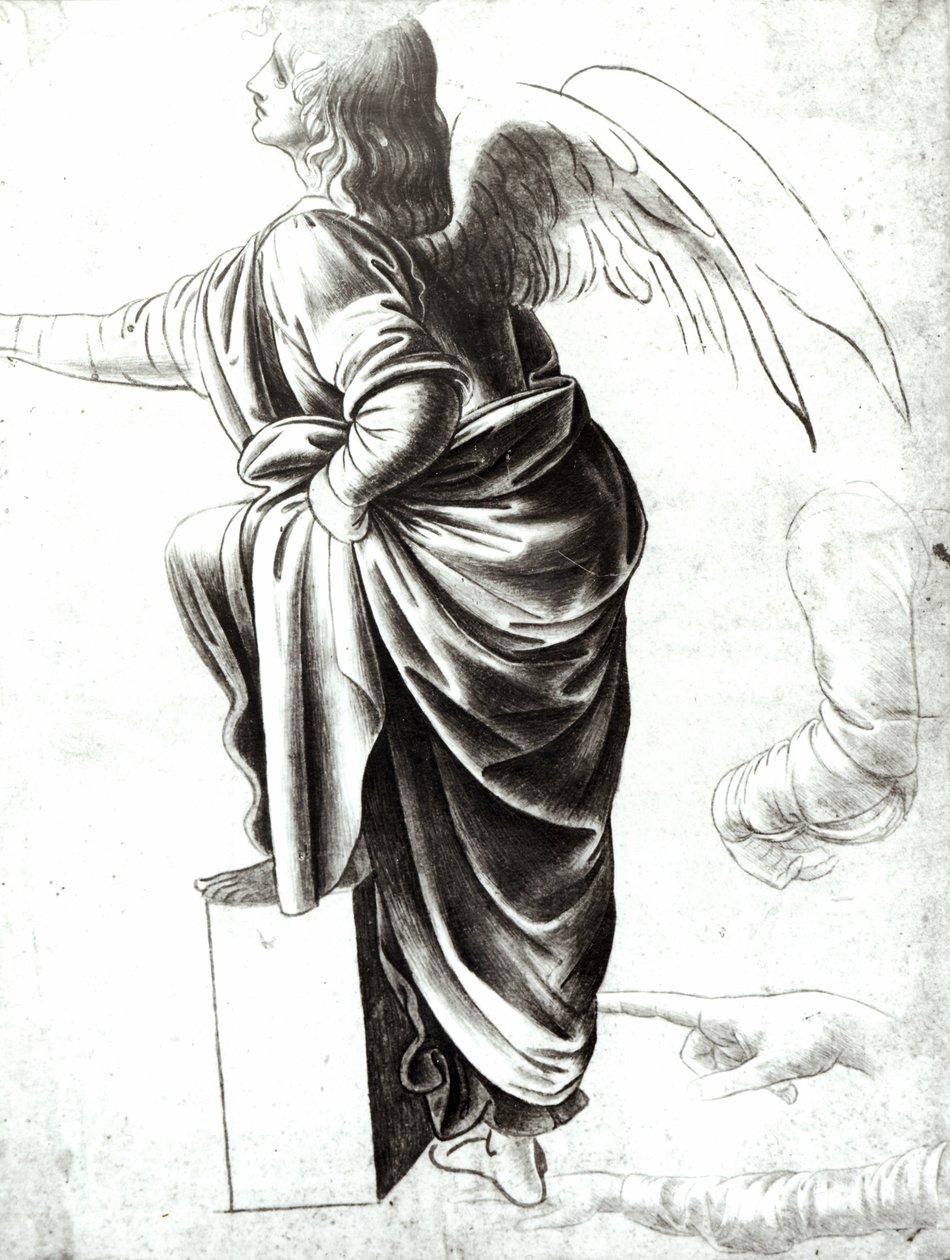 Studie av en ängel (krita på papper) av Leonardo da Vinci