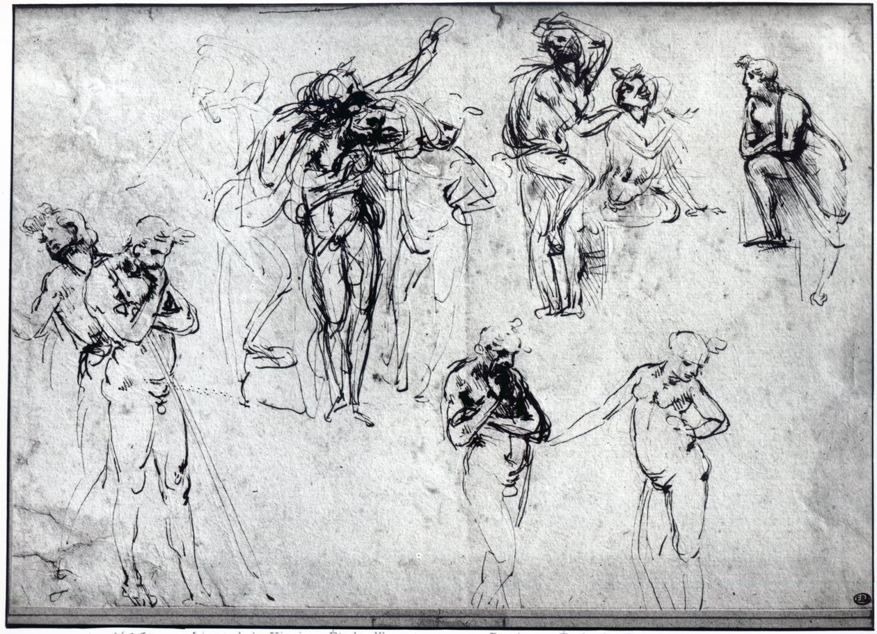 Studie av nakna män av Leonardo da Vinci