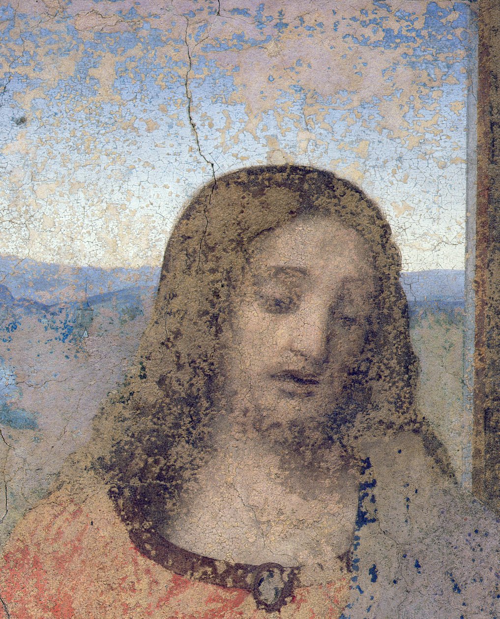 Den sista måltiden, 1495-97 (efter restaurering) (detalj av 161739) av Leonardo da Vinci