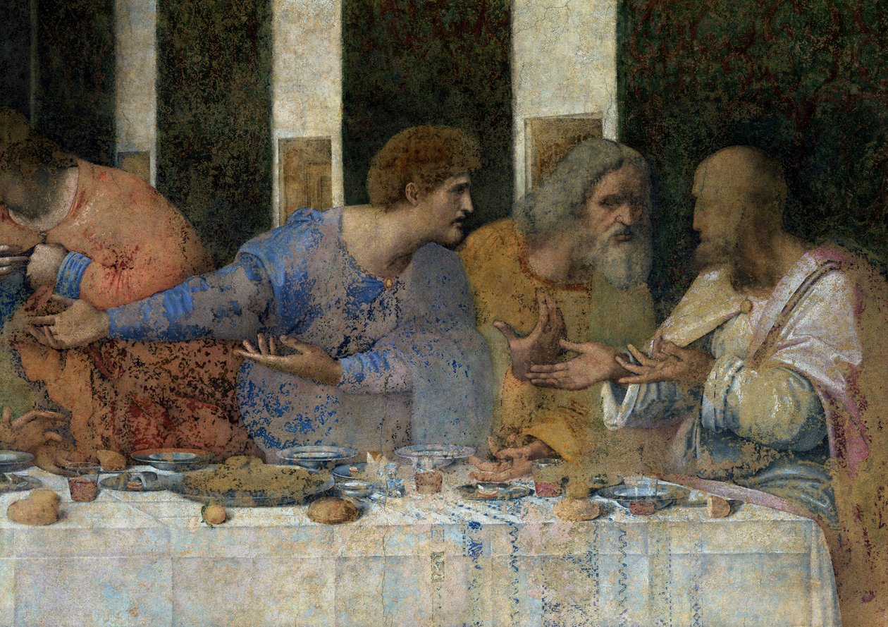 Den sista måltiden, 1495-97 (efter restaurering) av Leonardo da Vinci