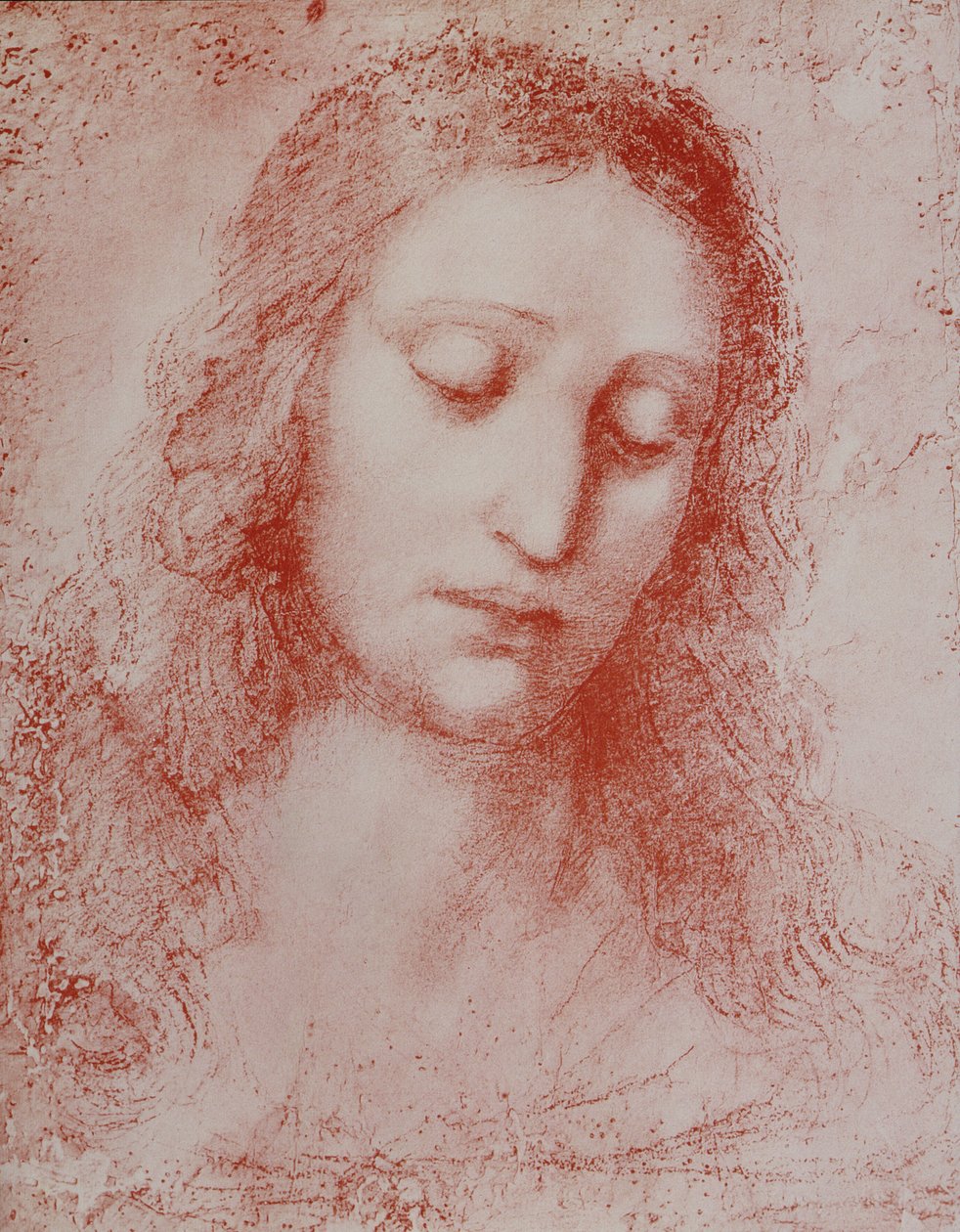 Frälsaren (röd krita på papper) av Leonardo da Vinci