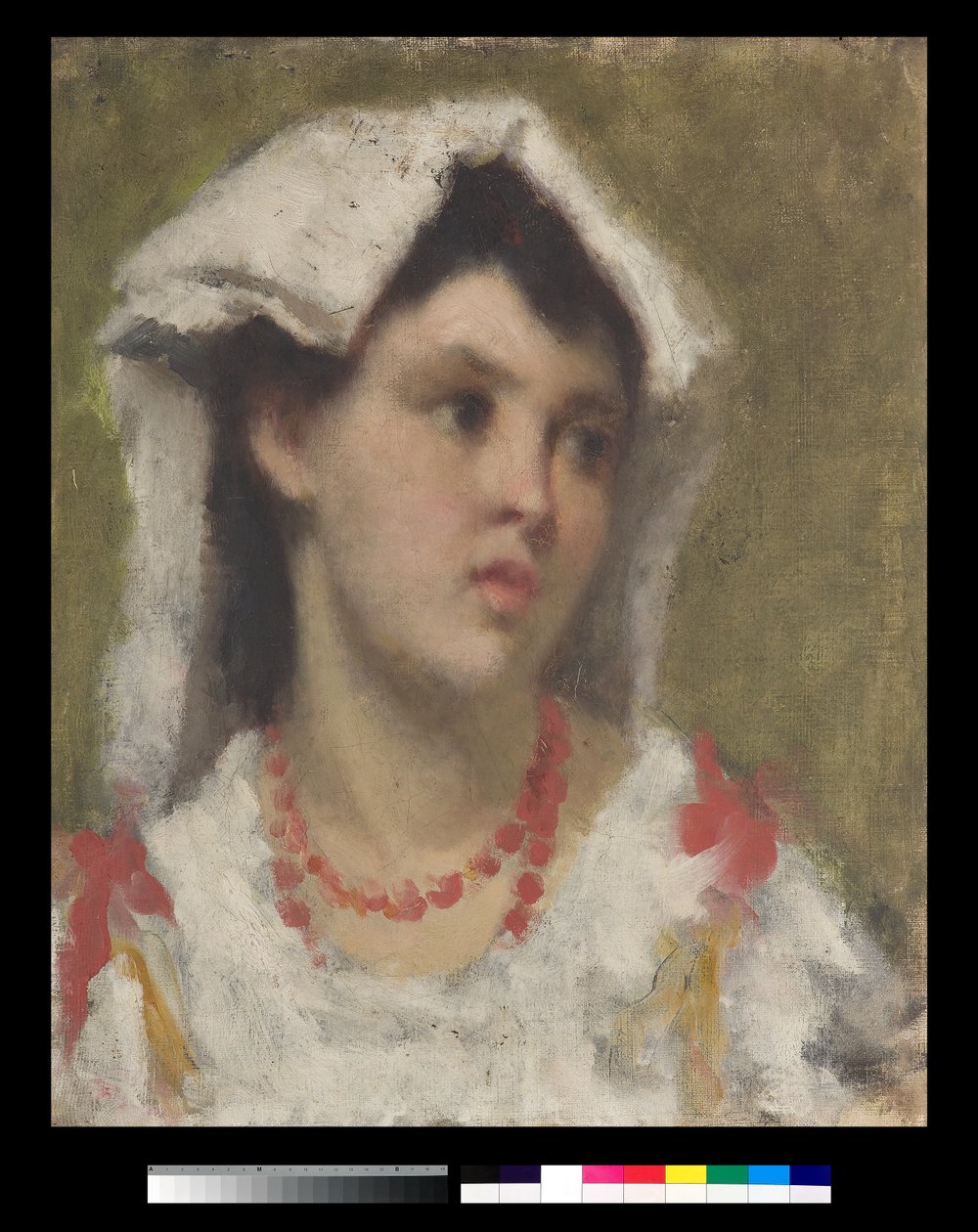 Porträtt av en ung kvinna från Ciociaria, 1877 av Leonardo Bazzaro