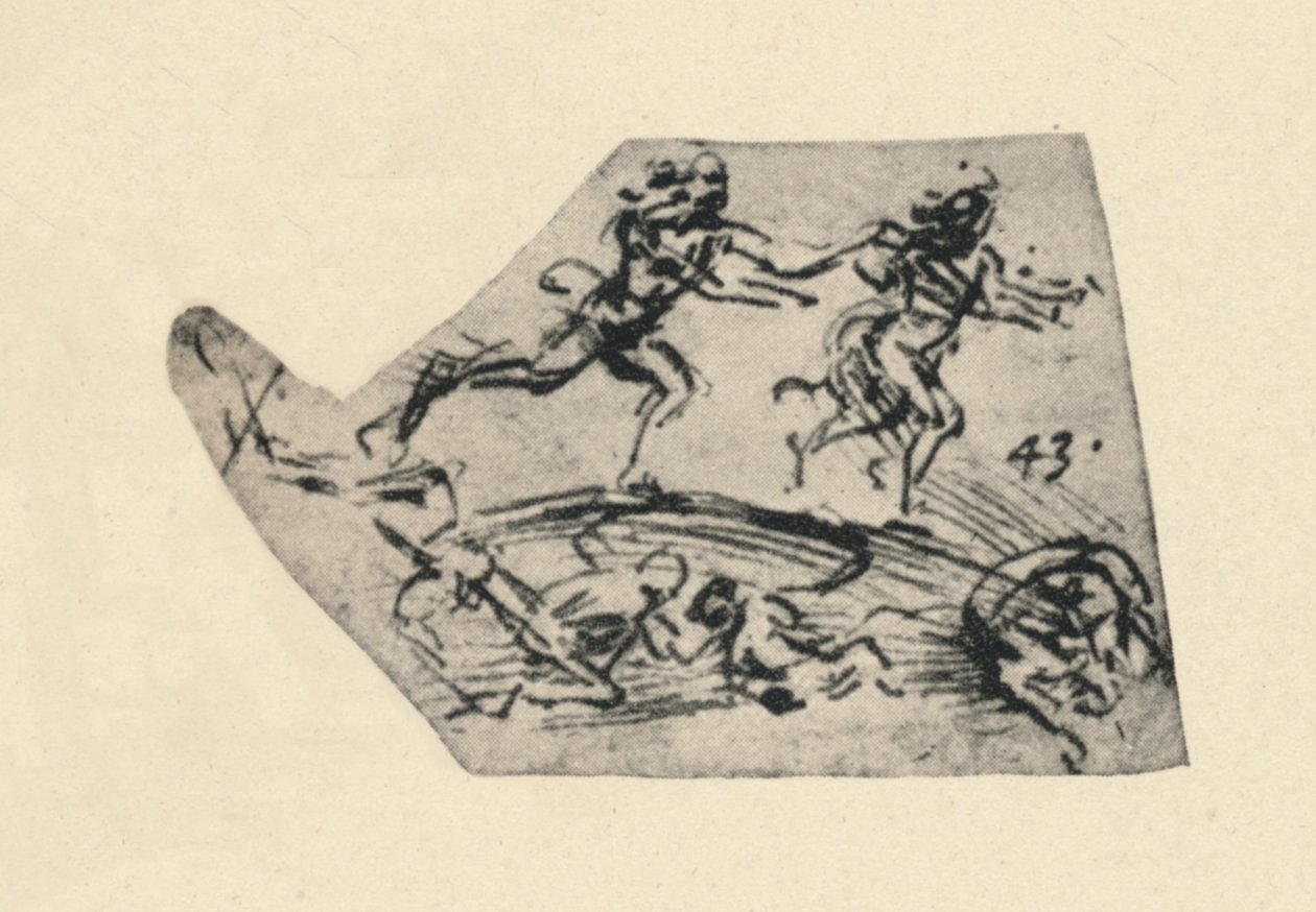 En man som jagar en kvinna, c1480 1945 av Leonardo da Vinci