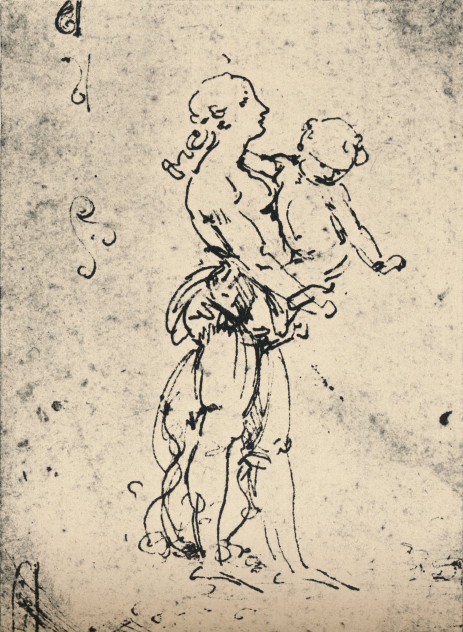 En kvinna som bär ett barn, c1481 1945 av Leonardo da Vinci