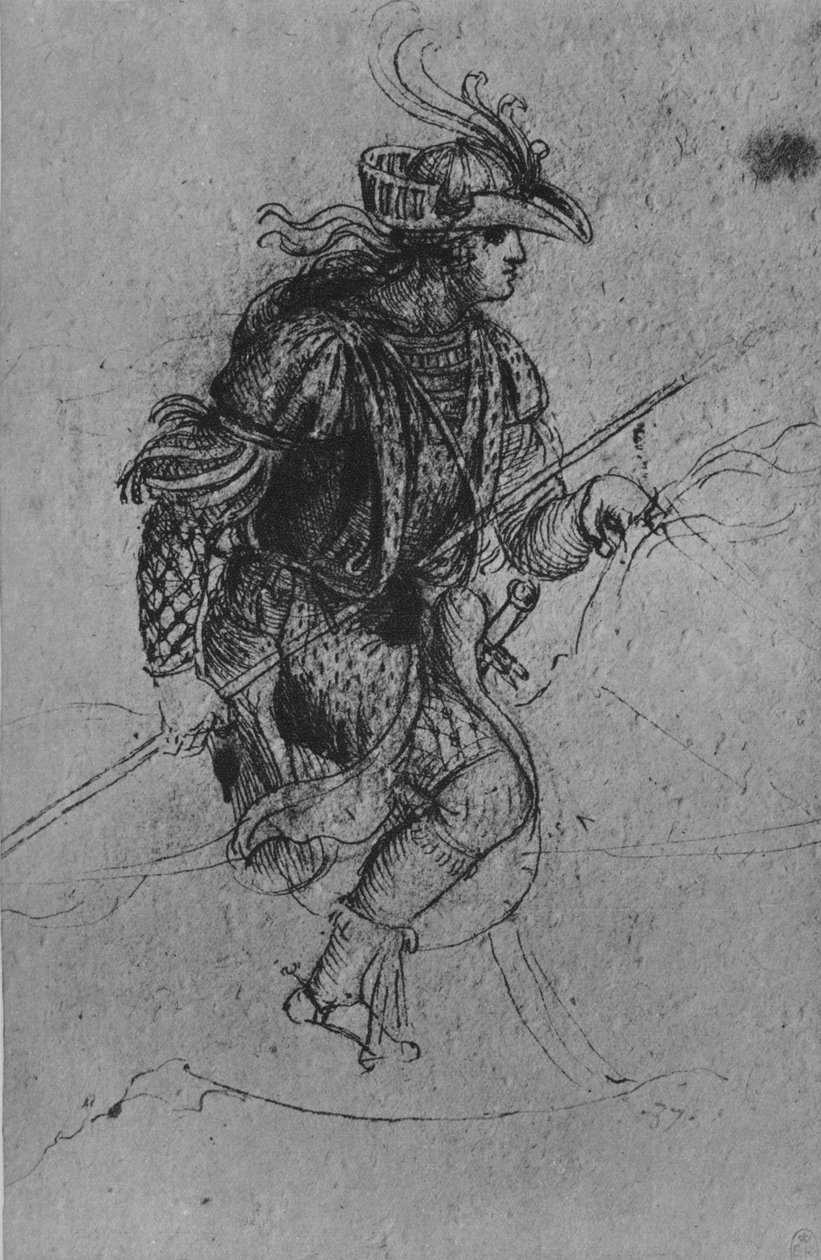 En ungdom till häst, c1480 1945 av Leonardo da Vinci
