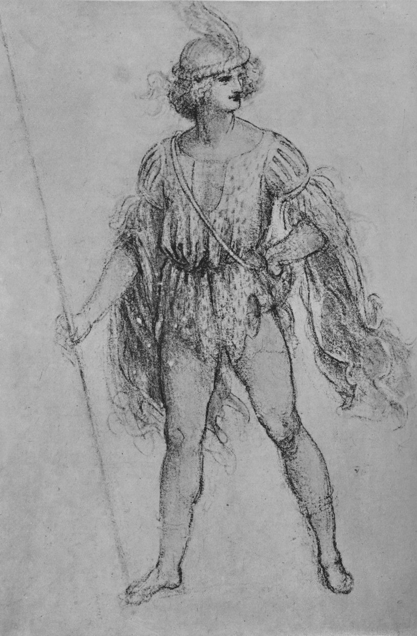 En ungdom med en lans, c1480 1945 av Leonardo da Vinci