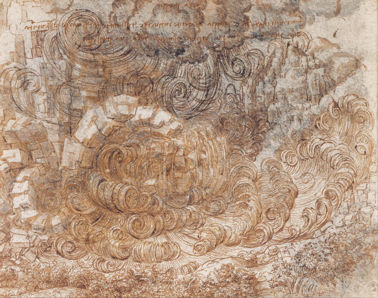 En störtflod av Leonardo da Vinci