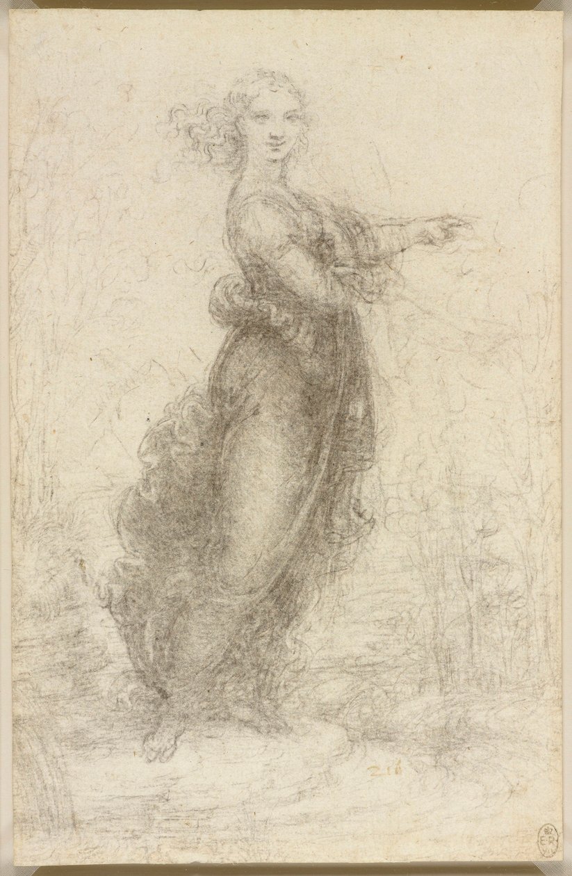 En kvinna i ett landskap av Leonardo da Vinci