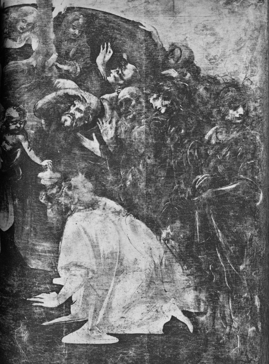 Adoration of the Magi - Höger nedre del, c1481 1945 av Leonardo da Vinci