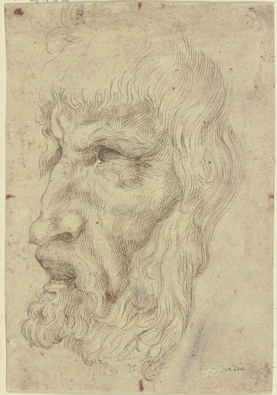 Antika masker till vänster av Leonardo da Vinci