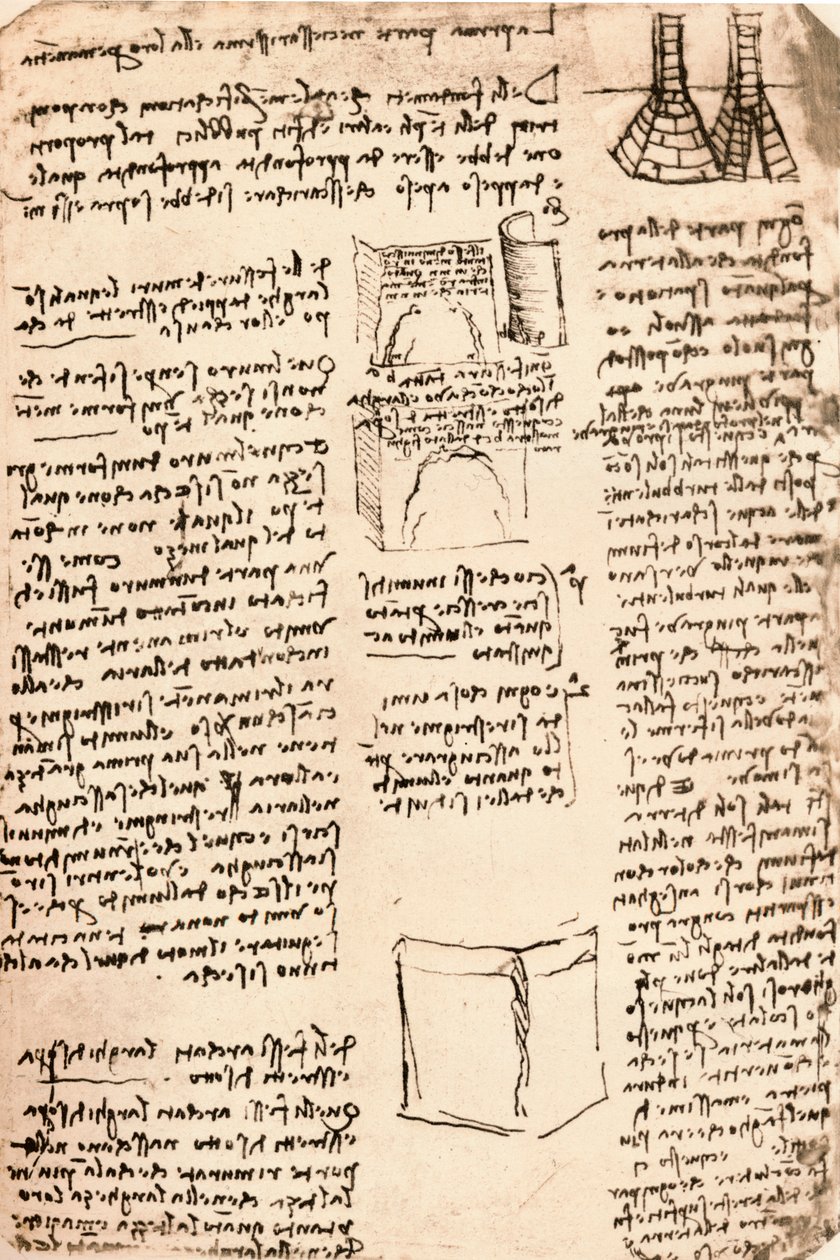 Arkitektritning, c1472-c1519 1883 av Leonardo da Vinci