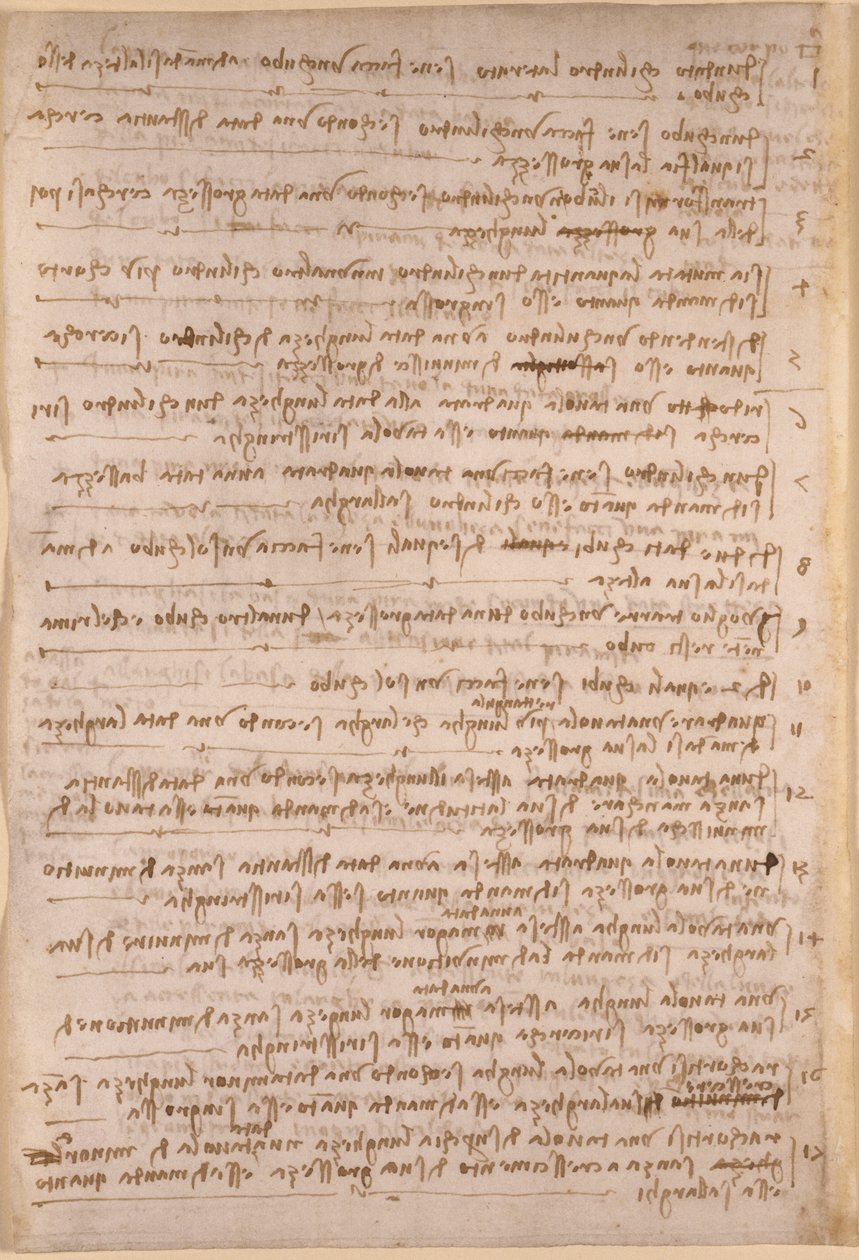Arundel 263, f.154v, Leonardo da Vincis anteckningar från 