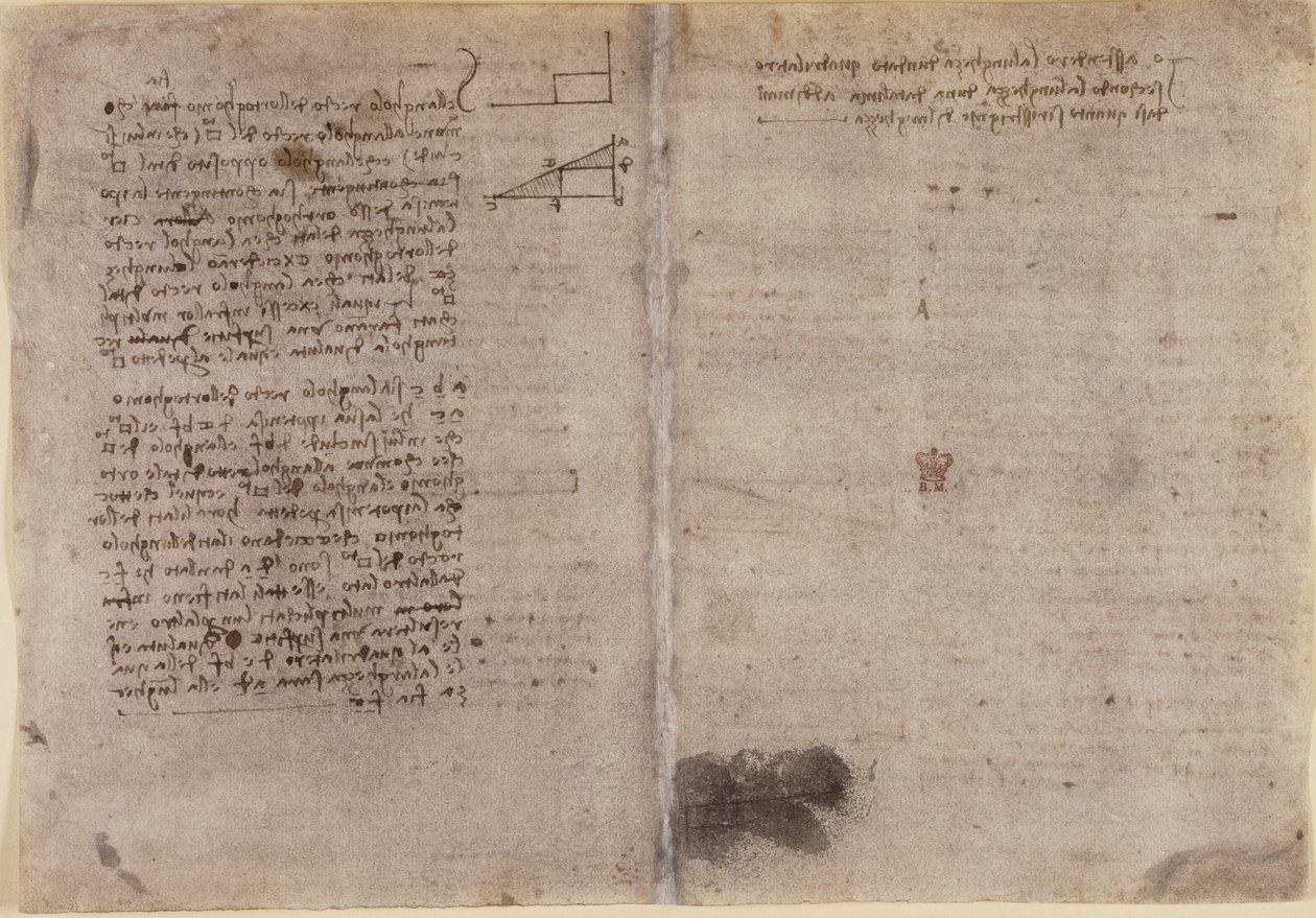 Arundel 263, f.245v, f.246r, Notes on geometri (c.1518) från 
