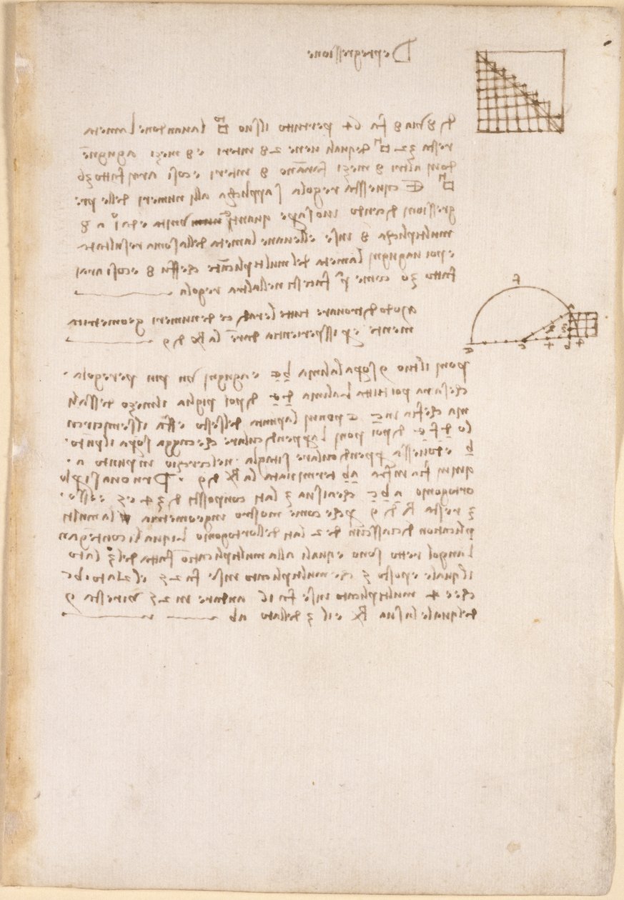 Arundel 263, f.27, Anteckningar och diagram om geometri, med titeln 