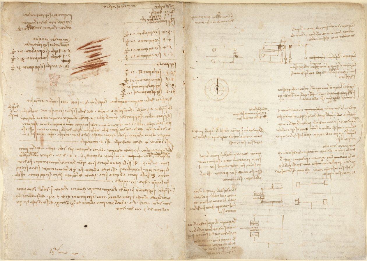 Arundel 263, f.38v, f.37 Anteckningar om aritmetik, från 