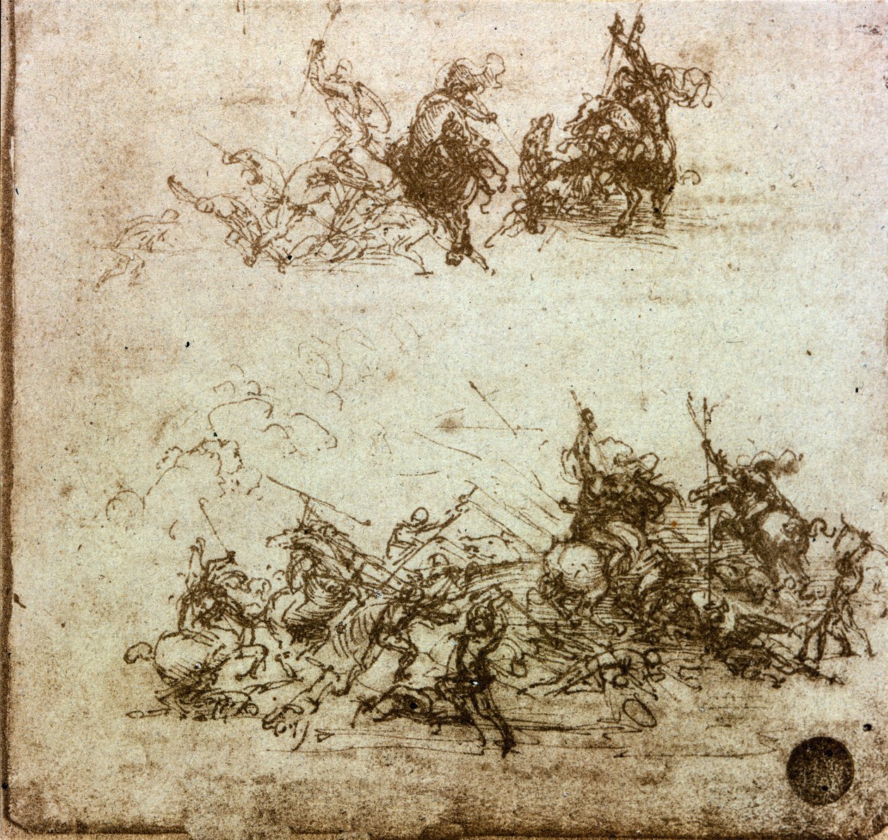 Battle of Horsemen Studera för slaget vid Anghiari av Leonardo da Vinci
