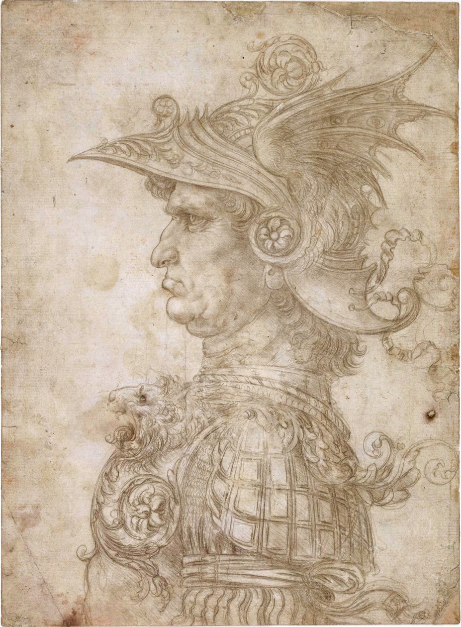 Byst av en krigare av Leonardo da Vinci