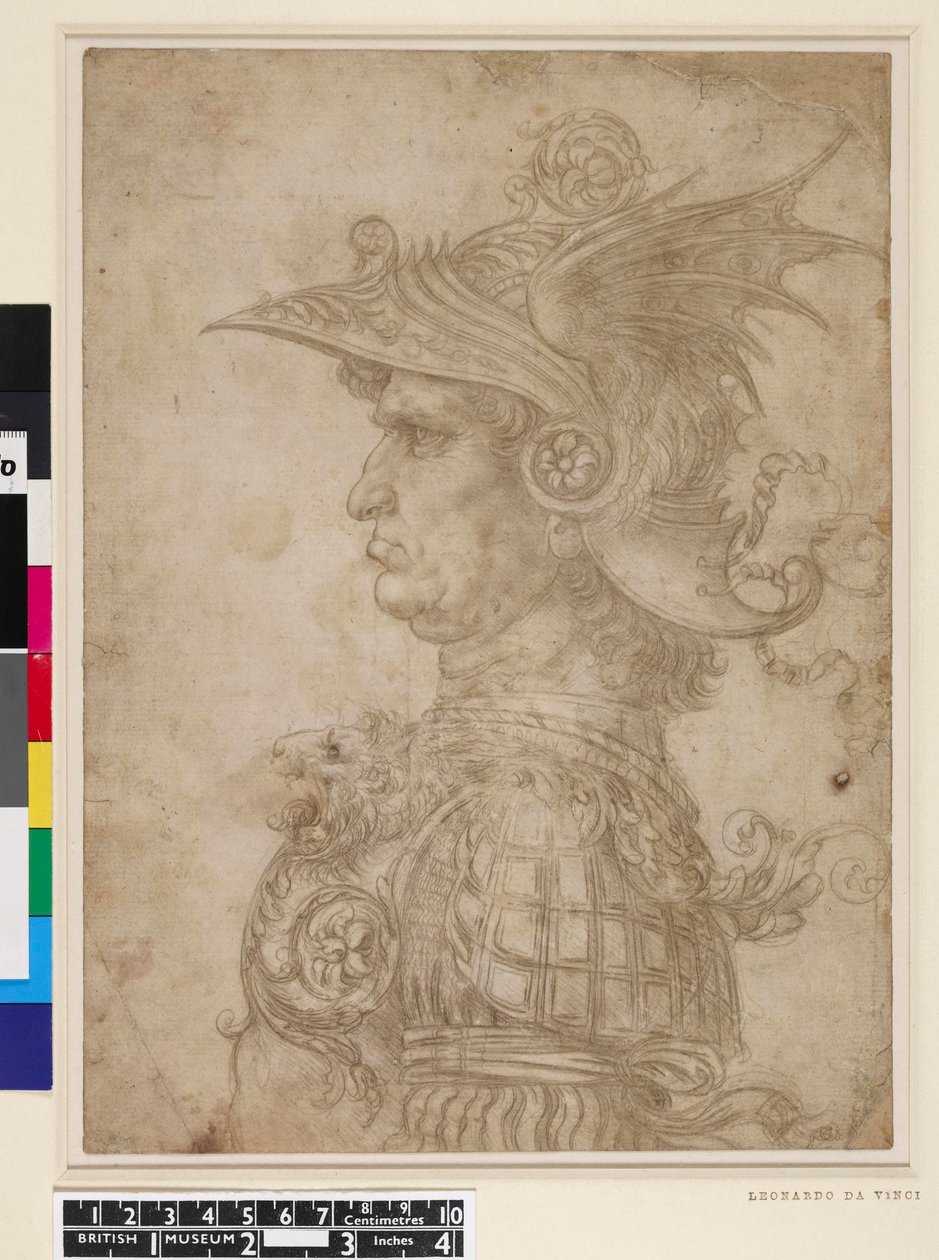 Byst av en krigare av Leonardo da Vinci