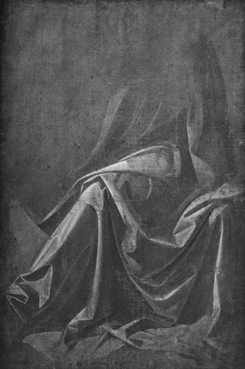 Avgjutning av draperi för en sittande figur, c1475 1945 av Leonardo da Vinci