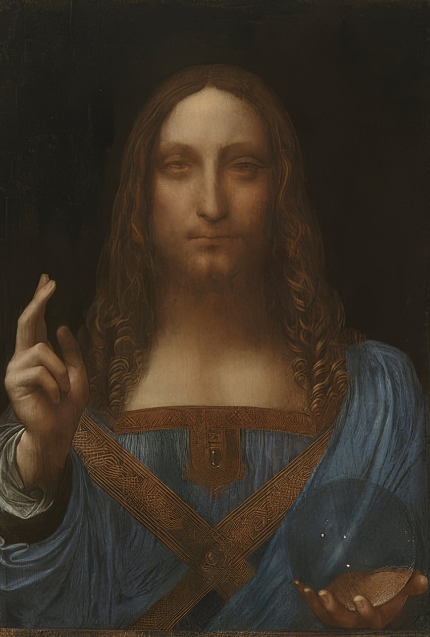 Kristus återlösaren (Salvator Mundi). Omkring 1499-1500 av Leonardo da Vinci