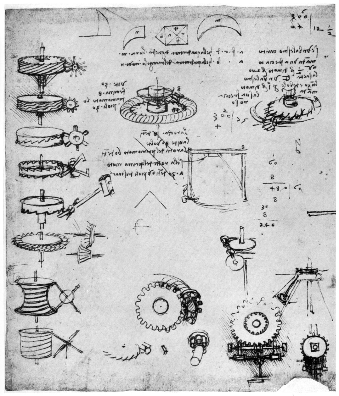 Kugghjulsdetalj, sent 1400-tal eller tidigt 1500-tal 1954. av Leonardo da Vinci