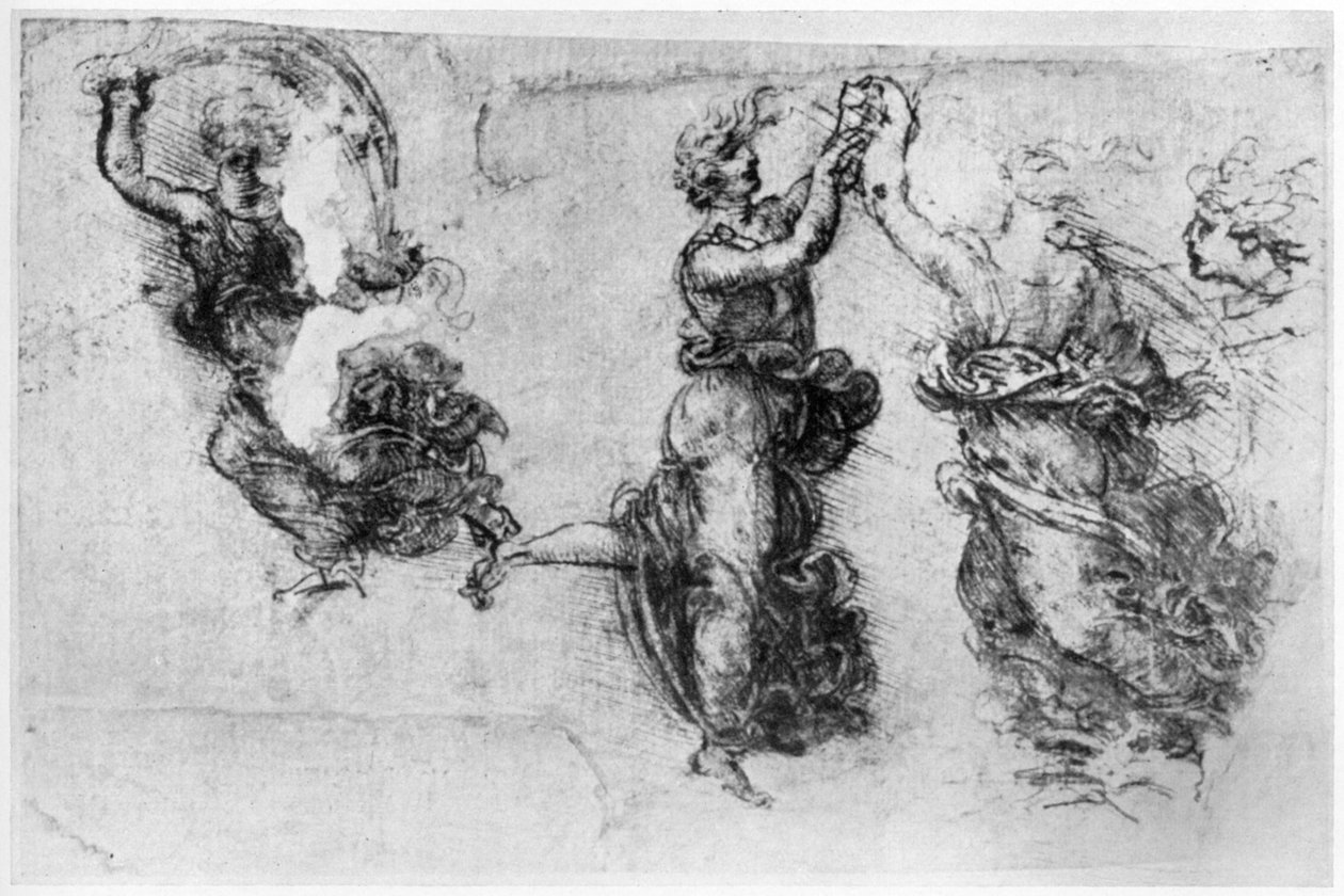 Dansande kvinnor, sent 1400-tal eller tidigt 1500-tal 1954. av Leonardo da Vinci