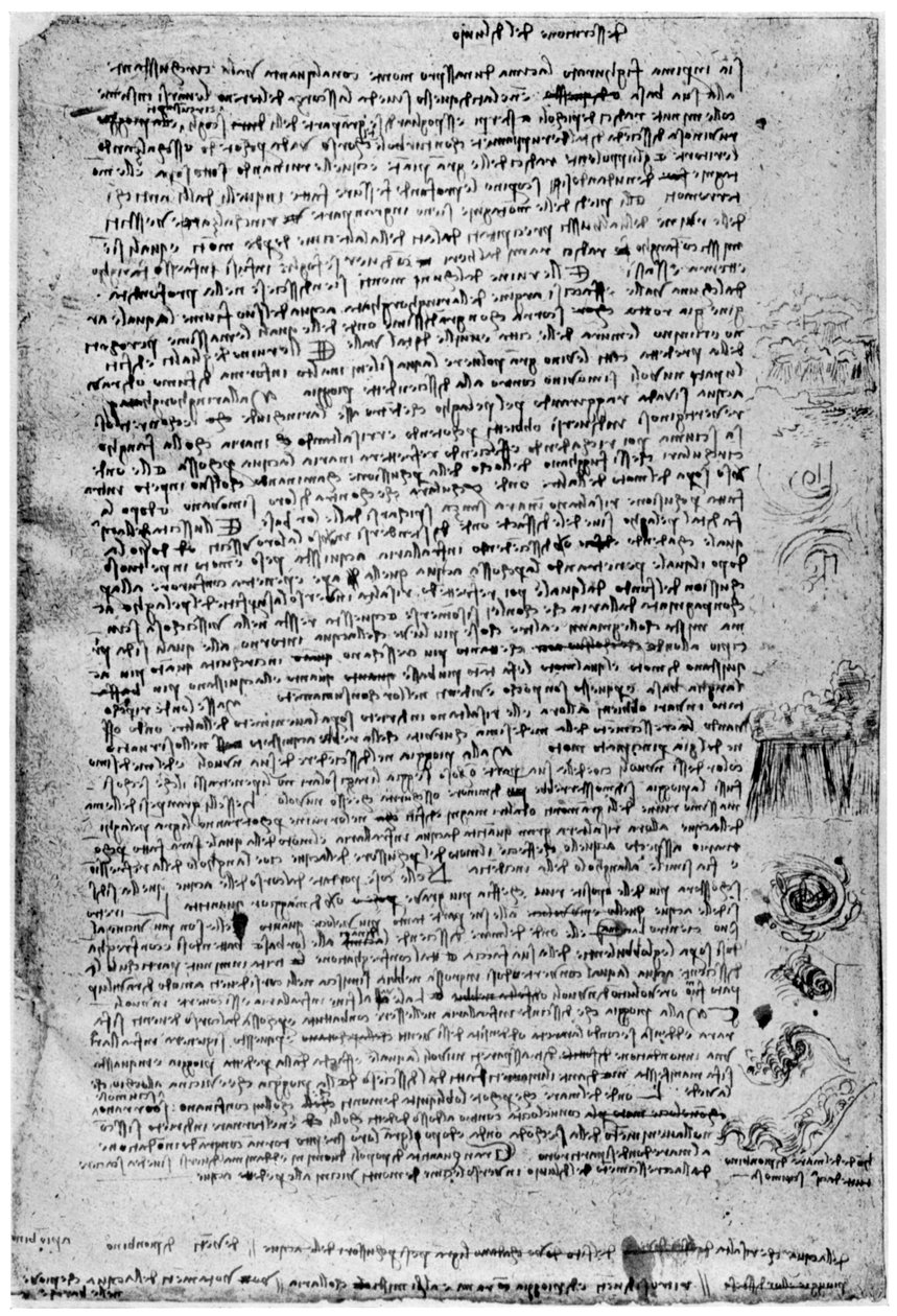 Beskrivning av den stora översvämningen, sent 1400-tal eller tidigt 1500-tal 1954 av Leonardo da Vinci