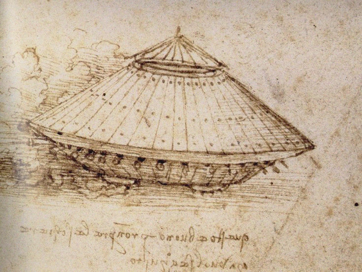 Ritning av en pansarstridsvagn, ca 1485 av Leonardo da Vinci