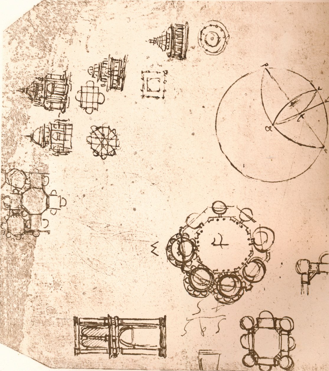 Ritning av kyrklig arkitektur, c1472-c1519 1883 av Leonardo da Vinci