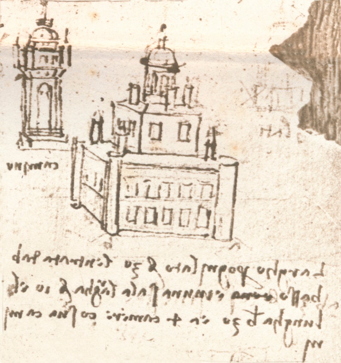 Ritning av projekt för slott och villor, c1472-c1519 1883 av Leonardo da Vinci