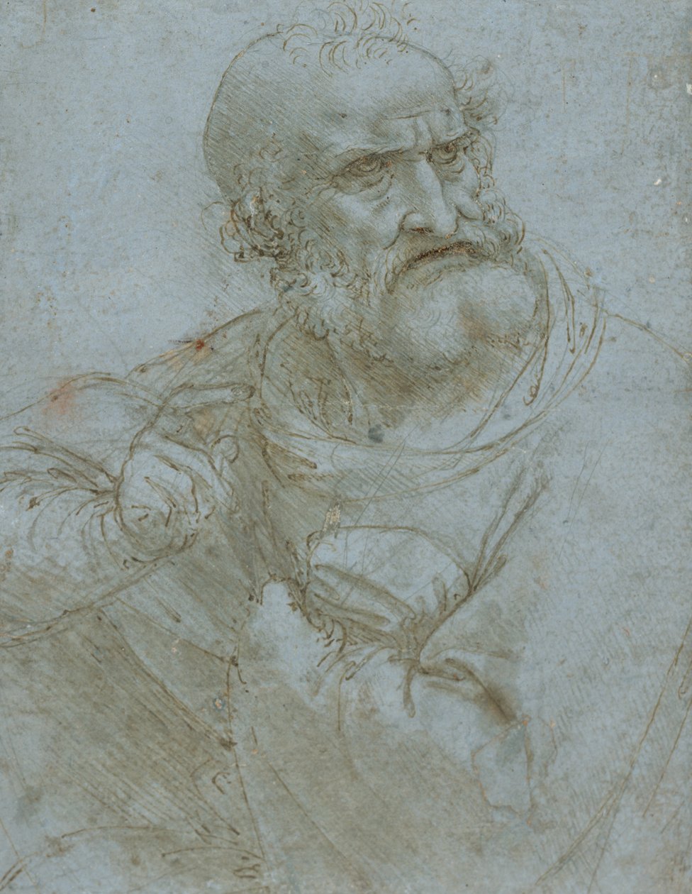 Figur av en apostel, ca 1495 (penna & bläck och metallspets på papper) av Leonardo da Vinci
