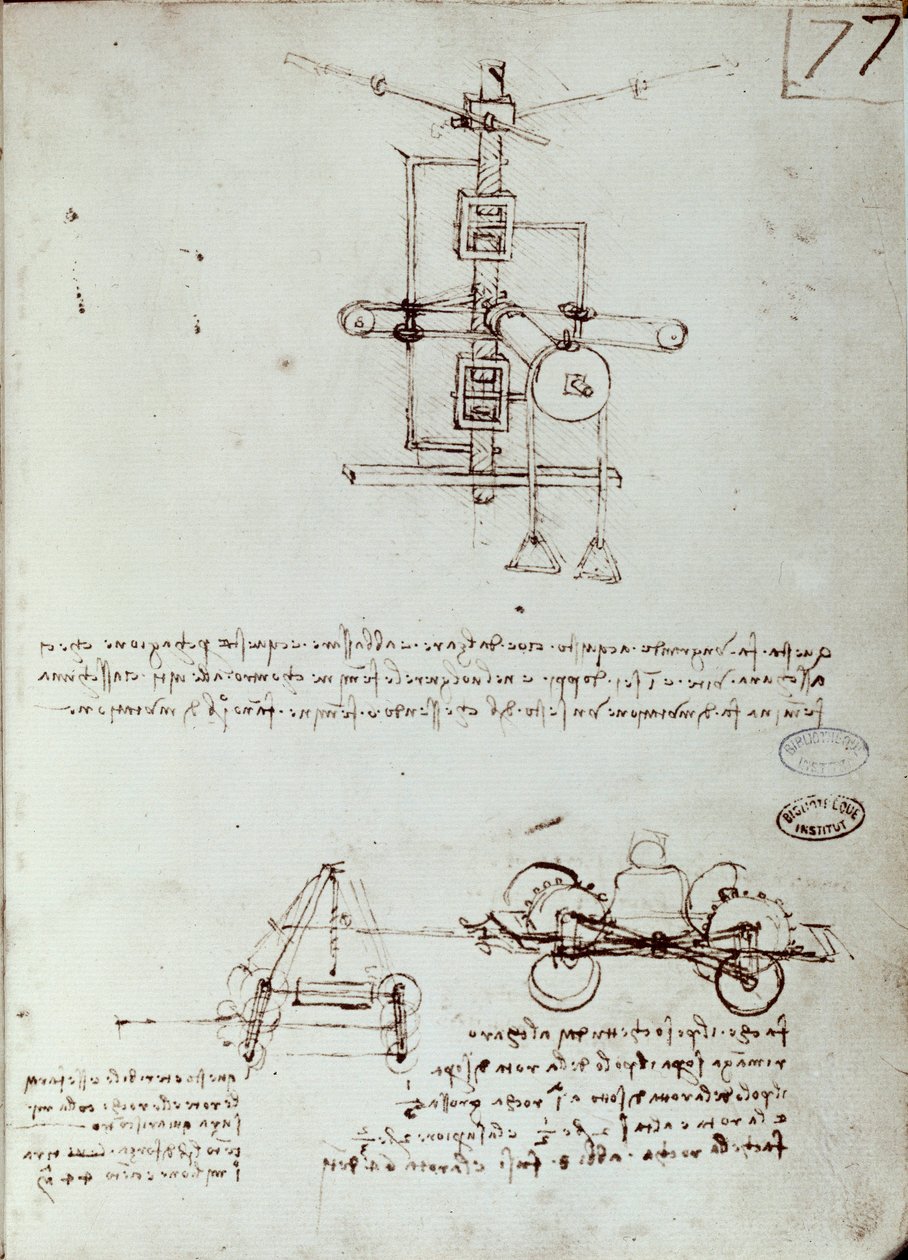 Flygande maskinritning. Manuskript av Leonard De Vinci (Leonardo da Vinci av Leonardo da Vinci