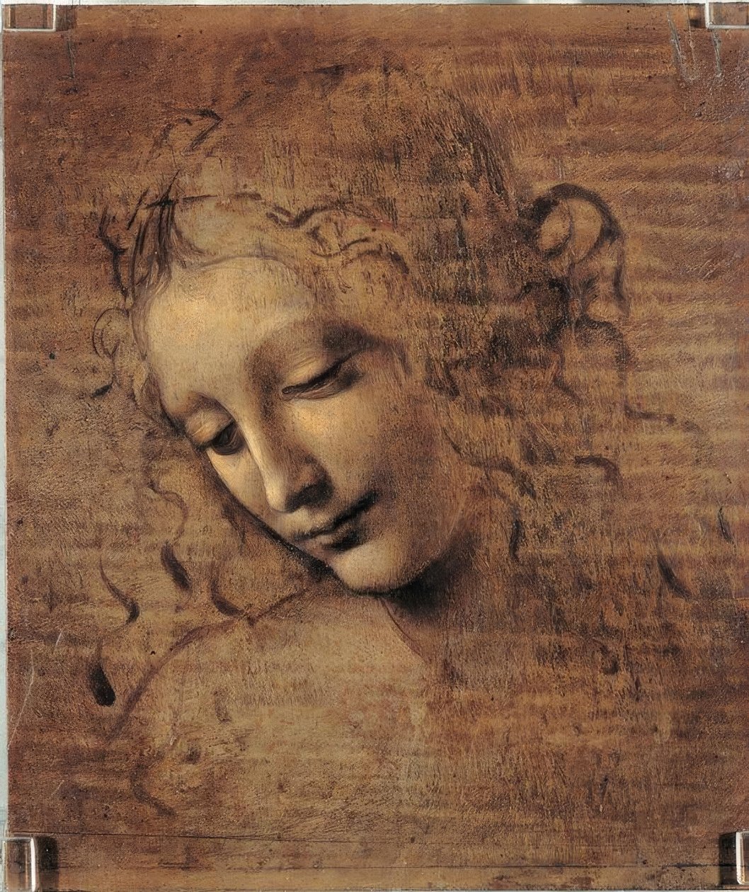 Kvinnans huvud av Leonardo da Vinci