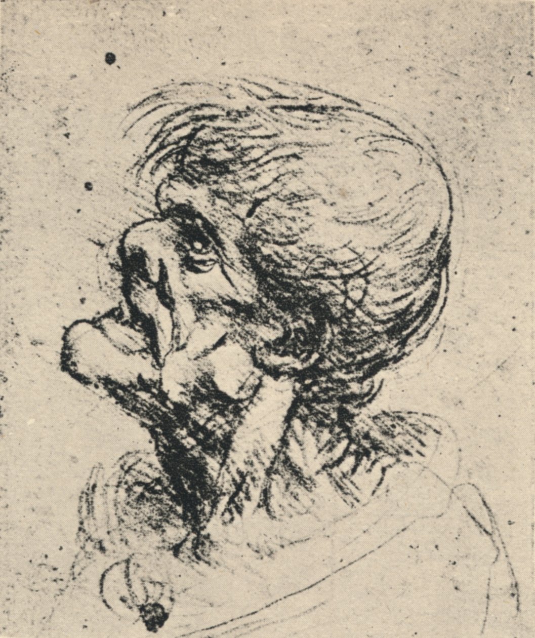 Grotesk profil till vänster, c1480 1945 av Leonardo da Vinci